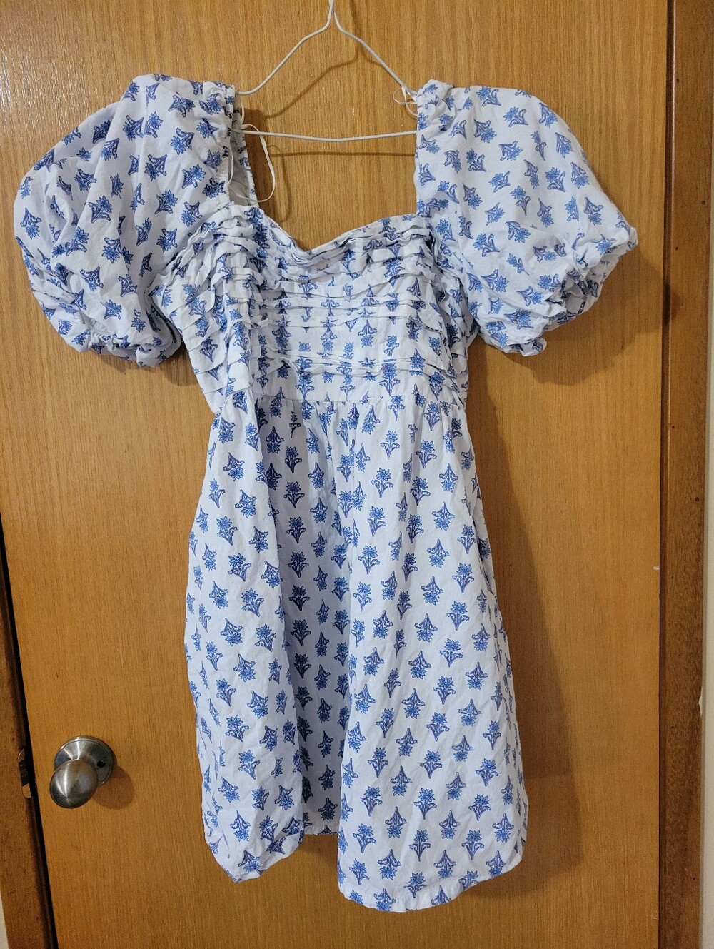 Jessica Simpson White Mini Dress with Blue Floral Print